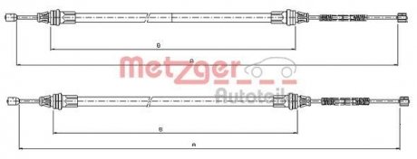 Трос, стояночная тормозная система METZGER 109336