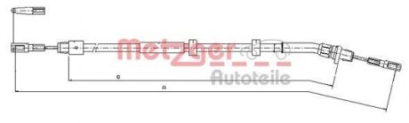 Трос, стояночная тормозная система METZGER 109513