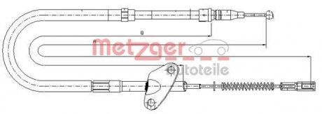 Трос, стояночная тормозная система METZGER 109872 (фото 1)