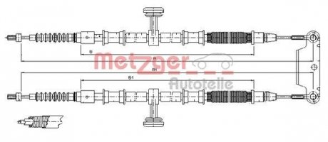 Трос ручного гальма METZGER 115944