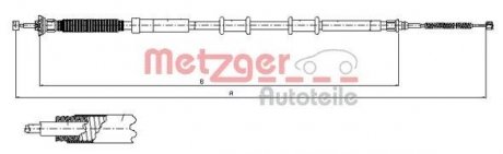 Трос ручного гальма METZGER 120716