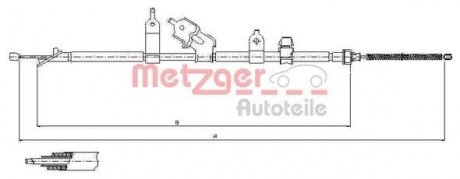 Трос ручного тормоза METZGER 171081 (фото 1)