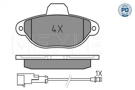 Тормозные колодки FIAT P. SC/PUNTO/PANDA MEYLE 0252143617PD (фото 1)