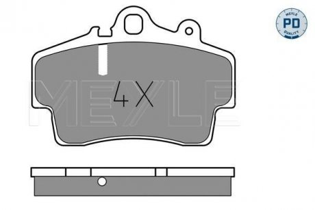 Колодки гальмівні PORSCHE P. BOXSTER/CAYMAN 2,5-2,9 99-11 MEYLE 0252193716PD (фото 1)