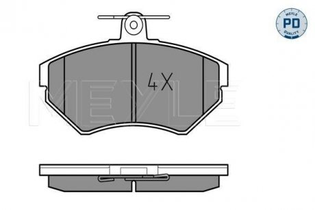 Колодки гальмівні VW P. VENTO 91- CADDY 95- POLO 97- MEYLE 0252194516PD