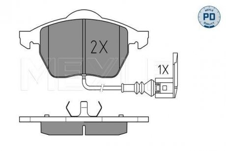 Колодки гальмівні VW P. BORA/GOLF/POLO 1,8-2,8 97-10 MEYLE 0252339219PD (фото 1)