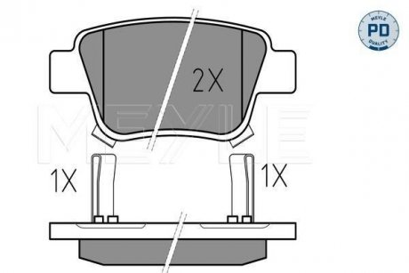 Колодки гальмівні TOYOTA T. AVENSIS 03- MEYLE 0252362016PD (фото 1)