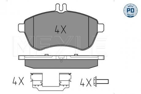 Колодки гальмівні DB P. W204 07- 180-300 BEZ AMG SPORT MEYLE 02524306201PD (фото 1)