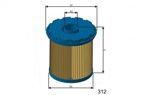 Фильтр топливный Renault Trafic/Vivaro (система Delphi - высота 96мм, грибком) 1.9-3.0 TDI 02- MISFAT FM655 (фото 1)