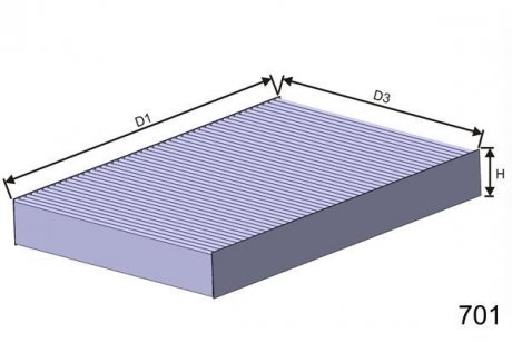 Фильтр, воздух во внутренном пространстве MISFAT HB101C (фото 1)