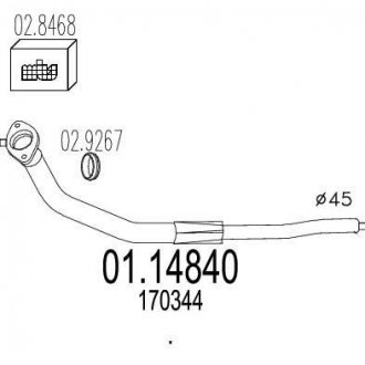 Труба выхлопного газа MTS 0114840