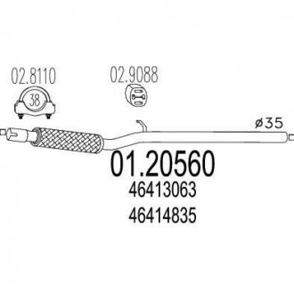 Труба выхлопного газа MTS 0120560