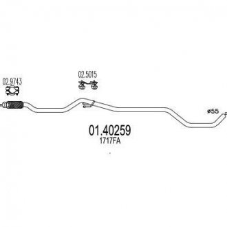 Труба вихлопного газу MTS 01.40259