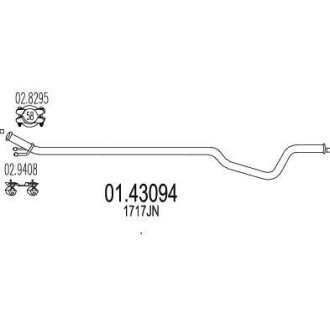 Труба вихлопного газу MTS 0143094