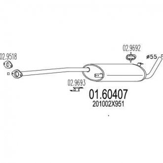 Глушник вихлопних газів (кінцевий) MTS 0160407 (фото 1)