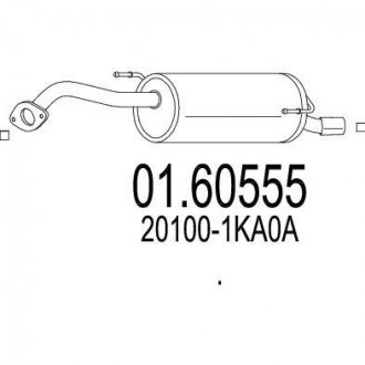 Труба выхлопная koсc. NISSAN JUKE 1.6 2WD 10- MTS 0160555