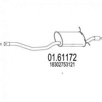 Глушитель выхлопных газов (конечный) MTS 0161172 (фото 1)
