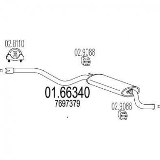 Глушник вихлопних газів (кінцевий) MTS 0166340 (фото 1)