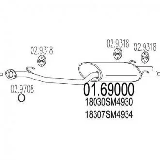 Глушитель выхлопных газов конечный MTS 0169000