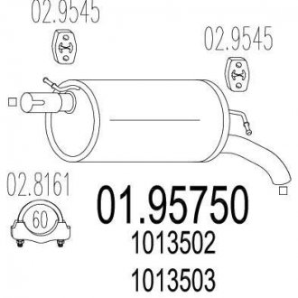 Глушник вихлопних газів (кінцевий) MTS 01.95750