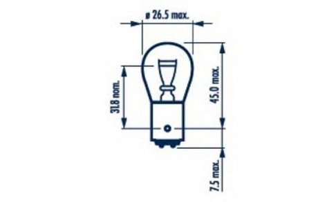 Лампа накаливания, фонарь указателя поворота, Лампа накаливания, фонарь сигнала тормож./ задний габ. огонь, Лампа накаливания, фонарь сигнала торможения, Лампа накаливания, задняя противотуманная фара, Лампа накаливания, фара заднего хода, Лампа нака NARVA 17916 (фото 1)