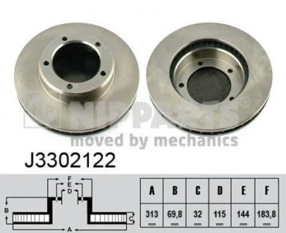 Тормозной диск NIPPARTS J3302122