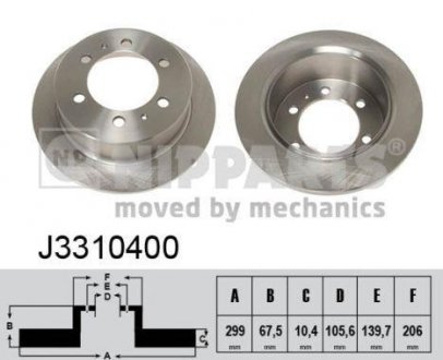 Тормозной диск NIPPARTS J3310400 (фото 1)