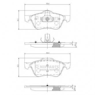 Гальмівні колодки, дискове гальмо (набір) NIPPARTS J3601082