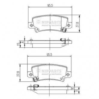 Комплект тормозных колодок, дисковый тормоз NIPPARTS J3612025 (фото 1)