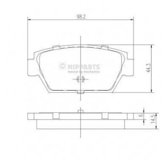 Комплект тормозных колодок, дисковый тормоз NIPPARTS J3615000