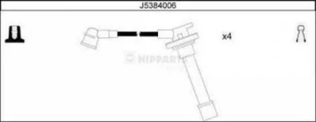 Комплект кабелів запалювання NIPPARTS J5384006