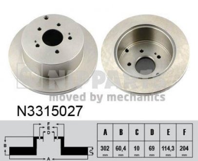 Тормозной диск NIPPARTS N3315027 (фото 1)