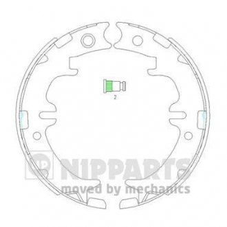 Комплект тормозных колодок, стояночная тормозная система NIPPARTS N3502083 (фото 1)