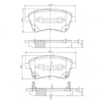 Гальмівні колодки, дискове гальмо (набір) NIPPARTS N3600331
