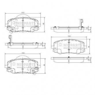 Гальмівні колодки (набір) NIPPARTS N3600552
