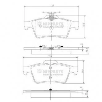 Гальмівні колодки, дискове гальмо (набір) NIPPARTS N3613022