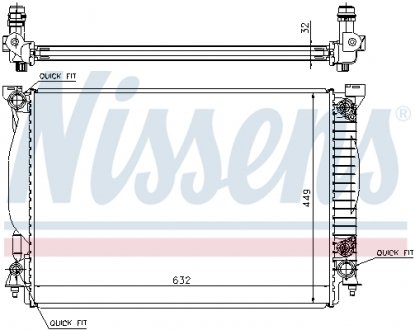 Радиатор охлаждения AUDI (выр-во) NISSENS 60307A