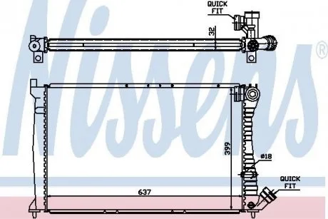 Радіатор охолоджування NISSENS 61349A