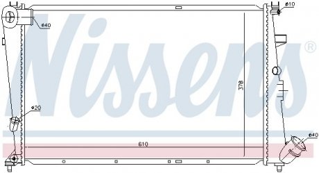 Радіатор, охолодження двигуна NISSENS 61387