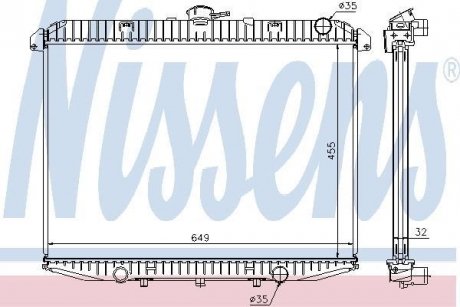 Радиатор, охлаждение двигателя NISSENS 62070A (фото 1)