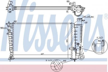 Радиатор, охлаждение двигателя NISSENS 63578A