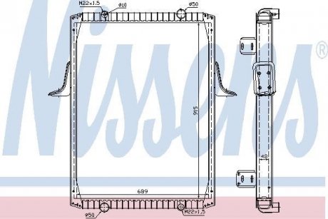 Радіатор, охолодження двигуна NISSENS 63821A