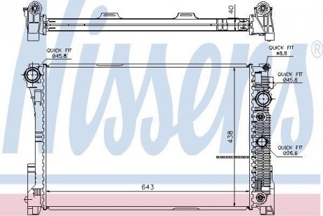 Радиатор, охлаждение двигателя NISSENS 67101 (фото 1)
