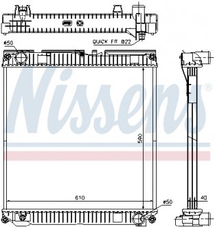 Радиатор системы охлаждения, MAN TG-L (05-) NISSENS 67224A