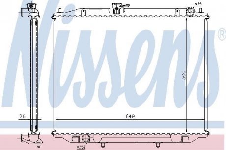 Радіатор, охолодження двигуна NISSENS 68708A