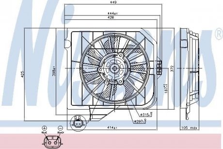 Вентилятор, охлаждение двигателя NISSENS 85091
