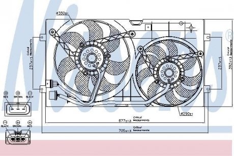 Вентилятор, охолодження двигуна NISSENS 85250 (фото 1)