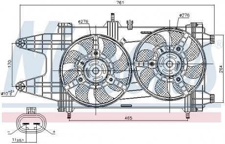 Вентилятор, охолодження двигуна NISSENS 85481 (фото 1)