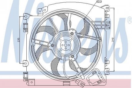 Вентилятор, охлаждение двигателя NISSENS 85598 (фото 1)