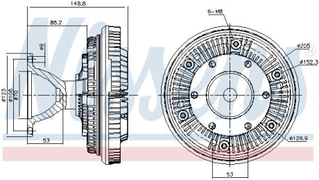 Віскомуфта вентилятора охолодження SCANIA 4 DC11.01-DSC9.15 05.96-04.08 NISSENS 86146